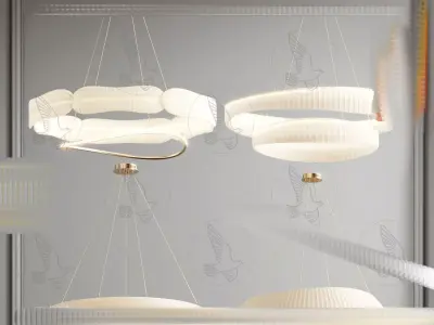 Modern chandelier combination 3D model download Low-poly 3D model