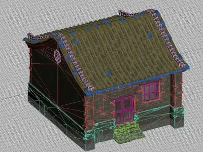 Old houses Low-poly 3D model get