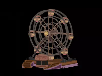 Amusement Park - Ferris Wheel Low-poly 3D model
