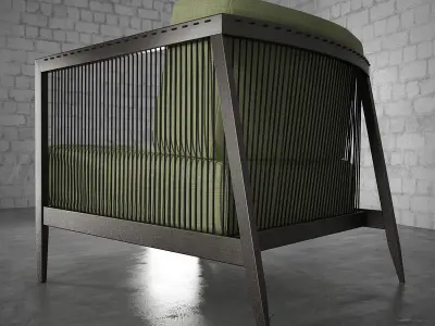 Armchair lounge chair with fabric 3D model