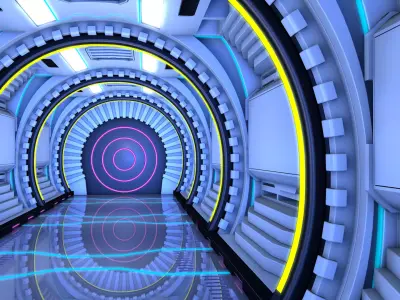 Sci Fi Corridor Starship 3D model