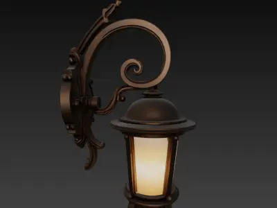Realistic wall lamp 3D model