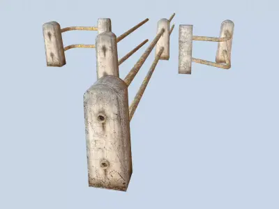 Metal Rail Road Low-poly 3D model