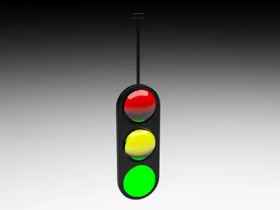 Train Tunnel Traffic Lights 3D model