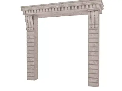 Classic Building Entrance 2 Low-poly 3D model