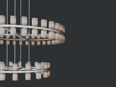 Restoration Hardware Arachon Led Round Two Tier Chandelier 3D model