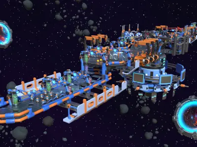 Platformer 14 Sci-Fi Low-poly 3D model