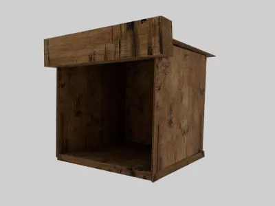 old kiosk Low-poly 3D model