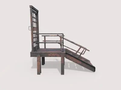 Rusty Metal Entrance  Low-poly 3D model