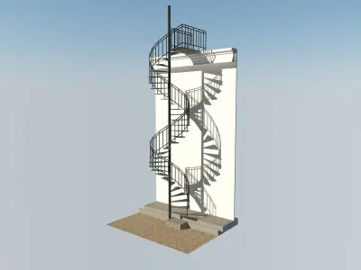 Spiral staircase 8 M 3D model