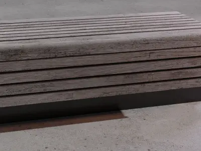 Sleek Modern Urban Bench - Realistic 3D Model for Cityscapes 3D model