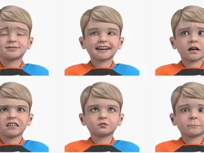  KTM Youth Motocross Bike Rider Full Gear Rigged for Maya 