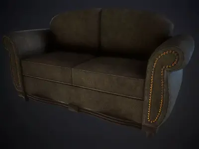 Dirty sofa Low-poly 3D model