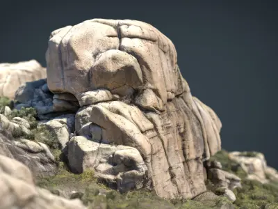 MOUNTAIN ROCKS 9 Low-poly 3D model