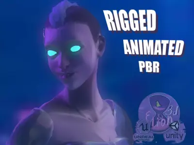 Cyber Girl Low Poly model Low-poly 3D model