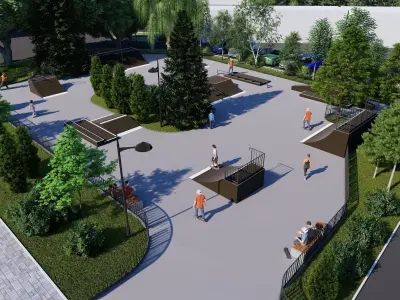 3d model of a skatepark 3D model