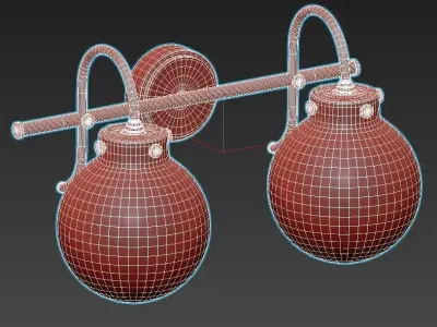 RETRO GLASS GLOBE BATH LIGHT - 2 LIGHT 3D model