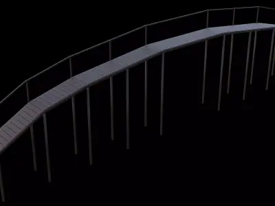 River Bridge Low-poly 3D model
