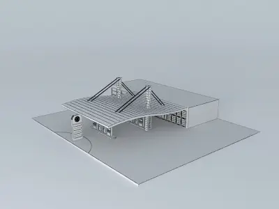 Gas station NEG Free 3D model