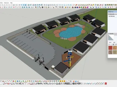 camping resort master plan conceptual design Low-poly 3D model