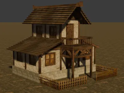 Fantasy Low Poly Medieval House Pack for RPG Environments Low-poly 3D model