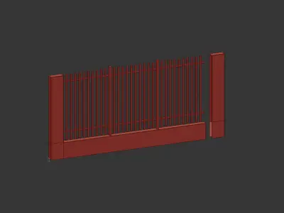 Modular Fence Low-poly 3D model