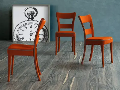 Sheryl orange dining chairs 3D model