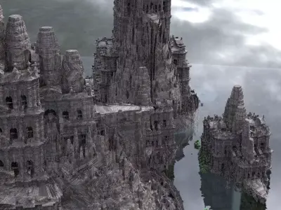 Ancient fantasy Mayan epic temple collection Kitbash 3D model 3D model