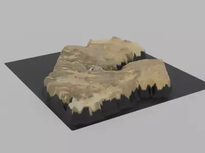 Djibouti Map Country Low-poly 3D model