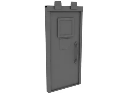 Door PBR with handle Low-poly 3D model