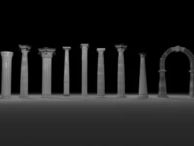 Column columns in row 3D model