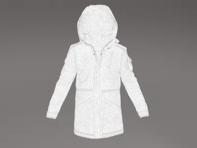 Dark Yellow Jacket PBR Low-poly 3D model