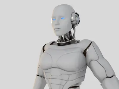 Cyborg white 3D model