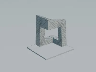 CCTV Headquarters Beijing Low-poly 3D model