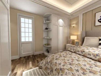 Modern European bedroom Vray 3Dmax model-o10 3D model