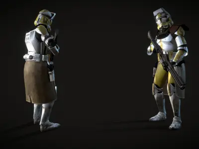 Clone Trooper Phase II Commander Bly Low-poly 3D model