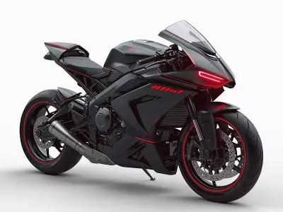 Cyberpunk Assassin Stealth Motorcycle 3D Model Low-poly 3D model
