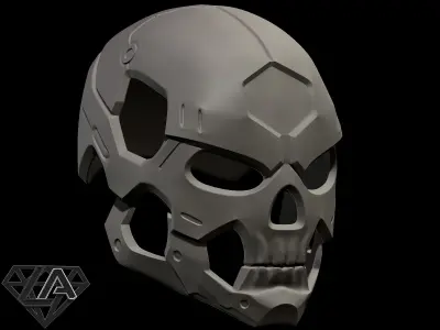 Sci-fi skull custom helmet  3D print model
