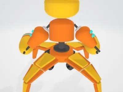 robot orange Free 3D model