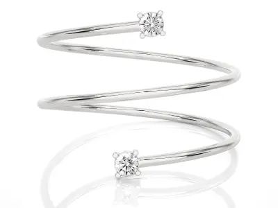 Light Minimalist Diamond Ring 3D print model 5