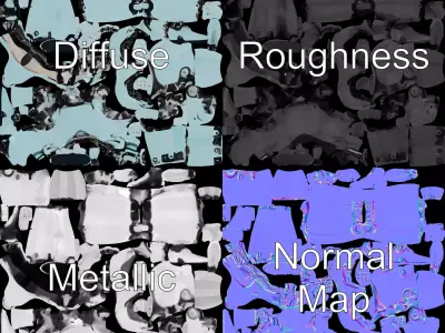 Aqua Android Humanoid model pack Low-poly 3D model