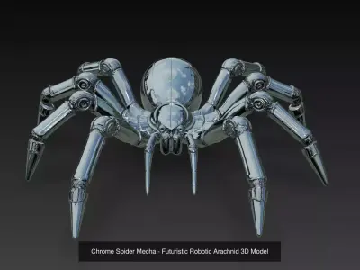 Cyber Arachnid Mecha Collection - Futuristic Robotic Spider Set 3D Model Pack