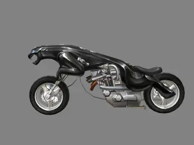 Sci-fi Panther motorcycle Low-poly 3D model