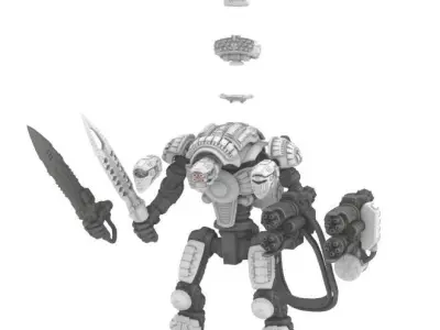 Project Cervantes-28mm Conquistador Main Battle Mecha 3D print model
