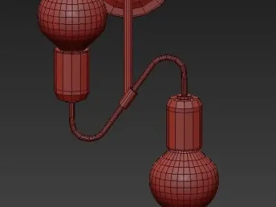 Black s lamp with two balls 3D model