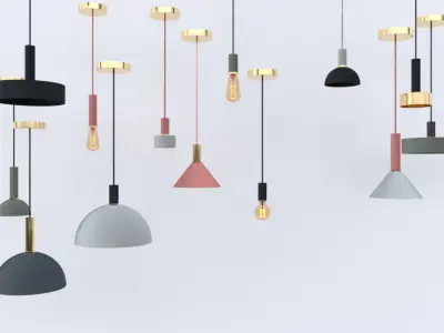 designer pendant lighting 3D model