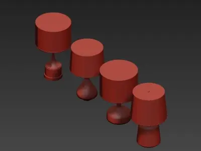 Table lamp in gold 3D model