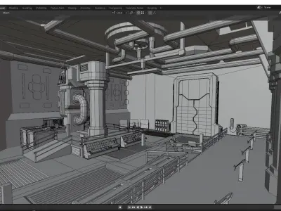 Sci-Fi Lab Low-poly 3D model