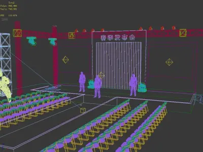 Stage party concert fashion catwalk T station  48 3D model