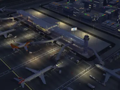  Airport Airfield Night 